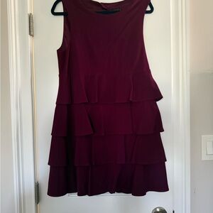 Theory Sleeveless Tiered Dress in Wine
